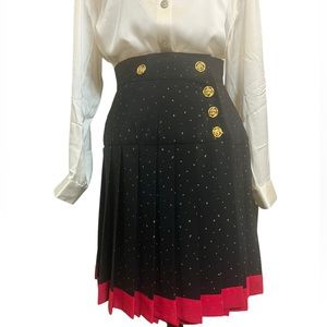 Jeanne Marc vintage skirt wrap style with beautiful gold rose buttons size 8